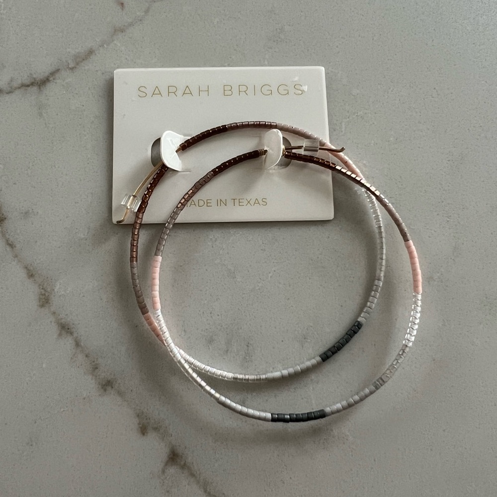 Sarah Briggs 14kt. Gold Filled Large Erika Hoop Ombré Beaded Earrings